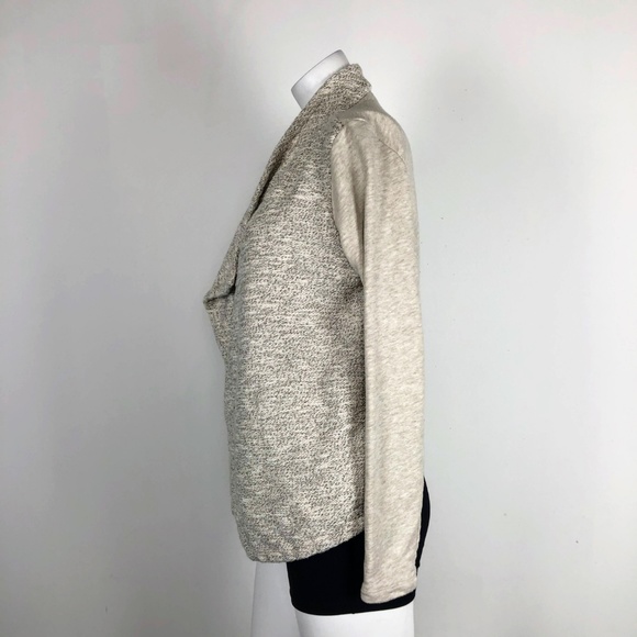 Lucky Brand Metallic Wrap Jacket Gold Cream Blazer - Picture 7 of 8